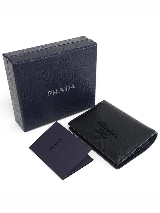 1MV204 Monochrome Saffiano Compact Half Wallet