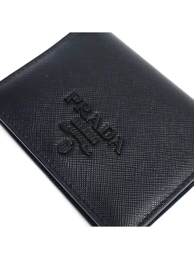 1MV204 Monochrome Saffiano Compact Half Wallet
