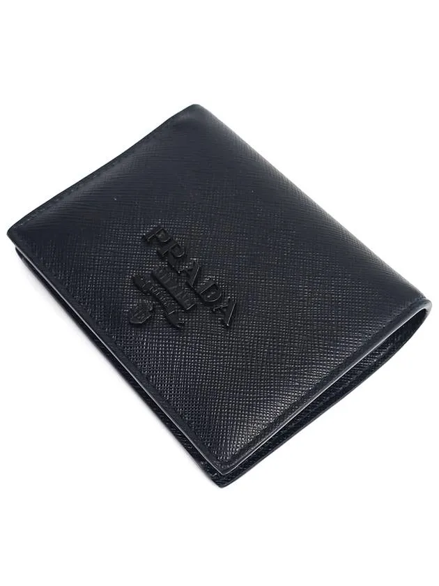 1MV204 Monochrome Saffiano Compact Half Wallet