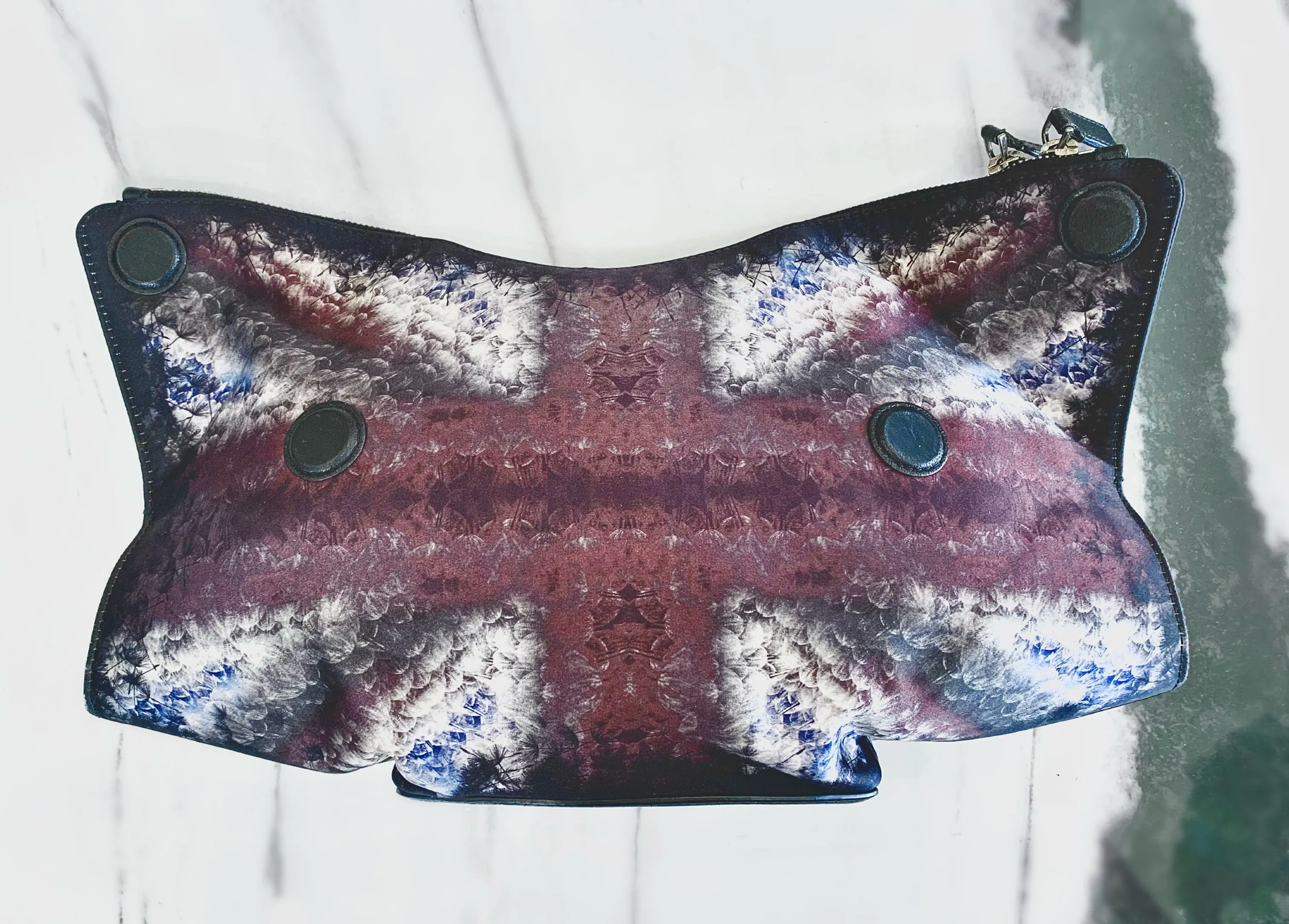 ALEXANDER MCQUEEN SILK SATIN DE MANTA CLUTCH