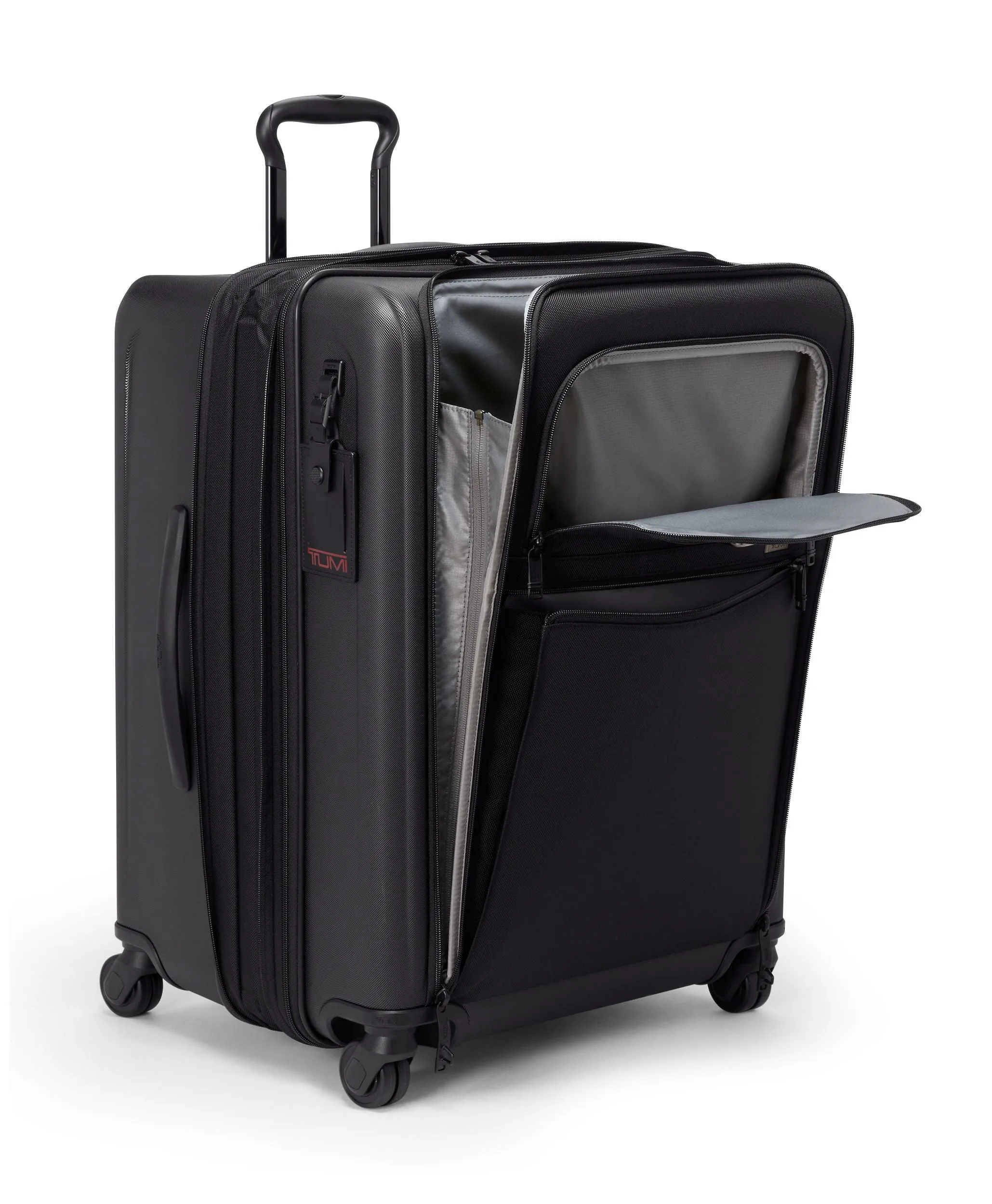 ALPHA HYBRID 4 Wheeled Medium Trip Checked Expandable Luggage Large - Black