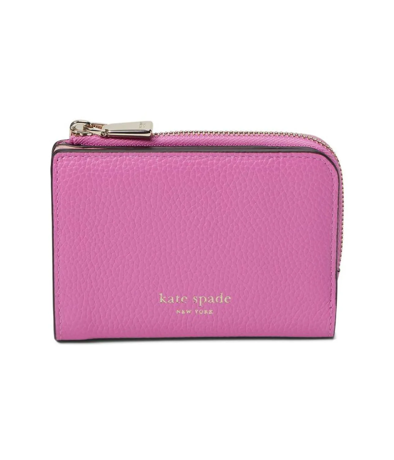 Ava Colorblocked Pebbled Leather Zip Bifold Wallet