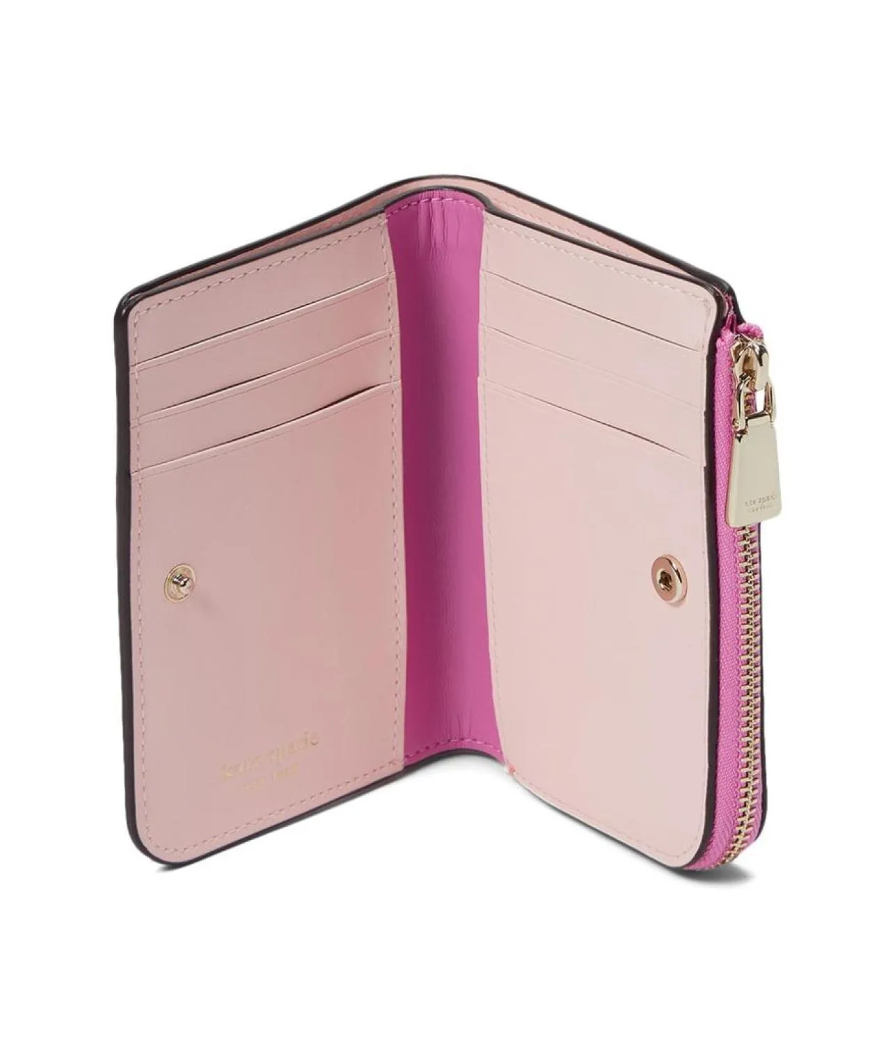 Ava Colorblocked Pebbled Leather Zip Bifold Wallet