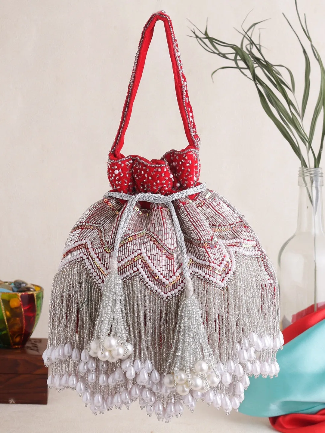 Beaded Pearl Potlis Wedding Potlis Bridal Potlis