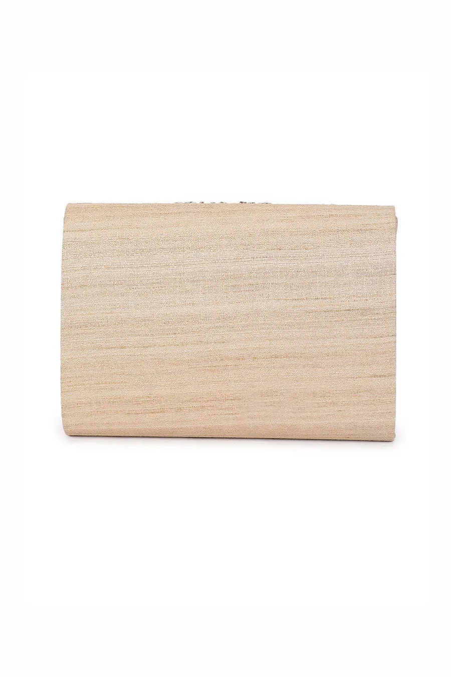 Beige Tree Hand-Embroidered Clutch