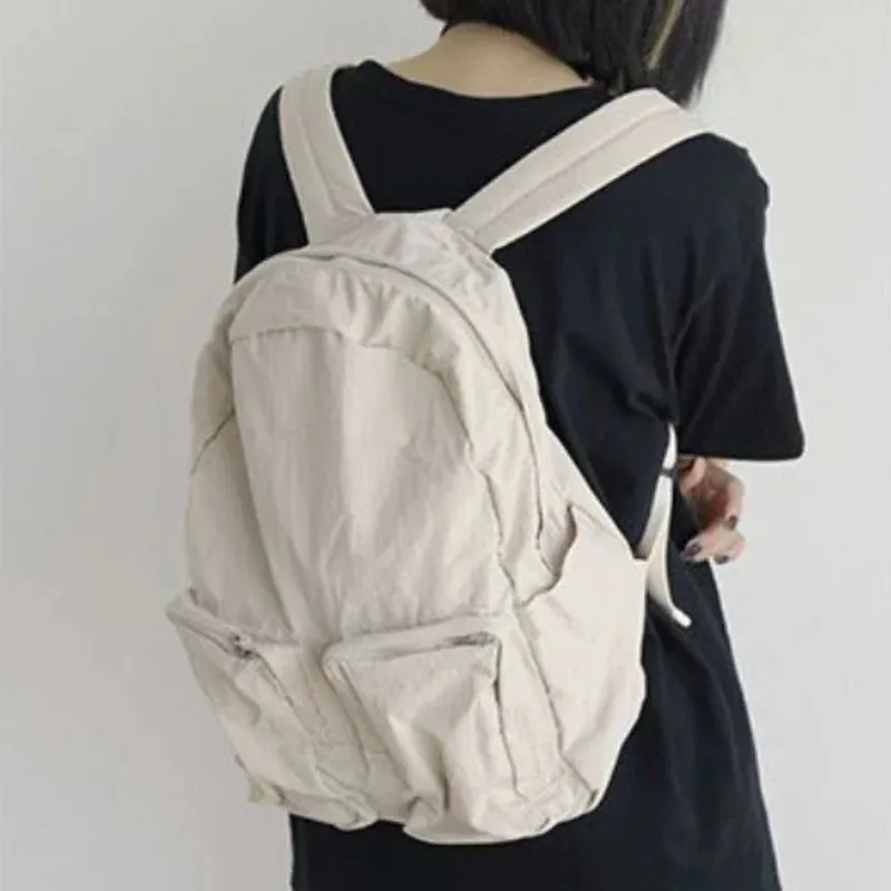 binfenxie Japanese Preppy Grunge Solid Y2k Backpack Fashion Women Casual Schoolbags Streetwear Trendy Ins Backpacks for College Students