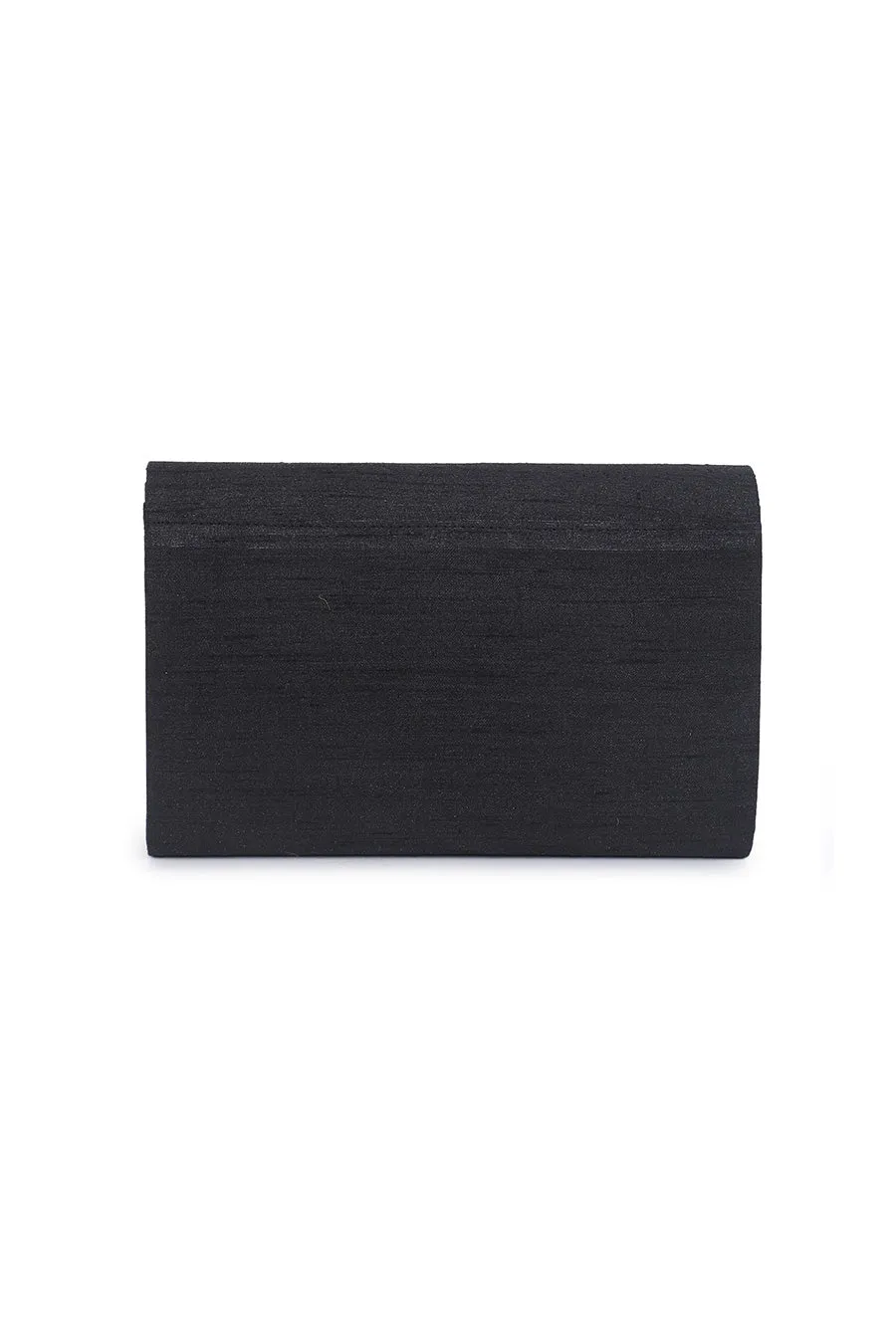Black Hand-Embroidered Clutch