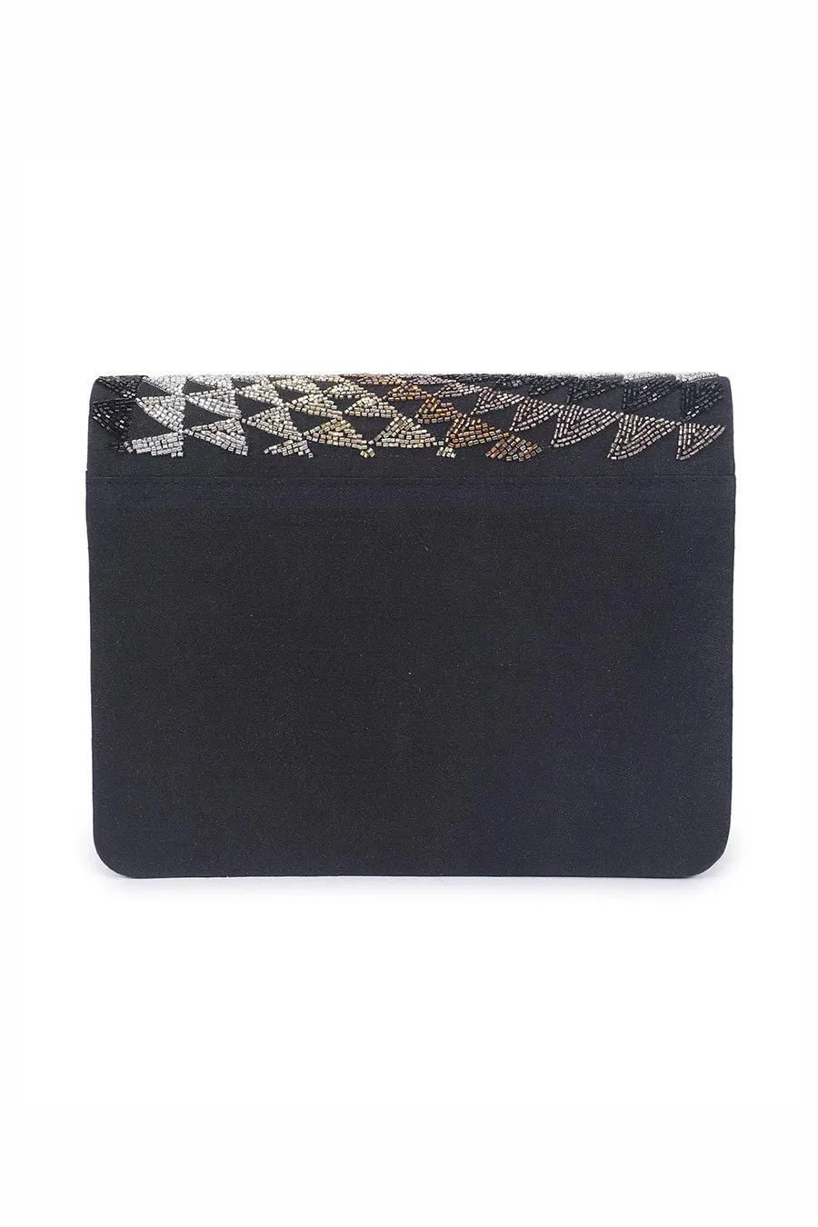 Black Illusion Hand-Embroidered Clutch