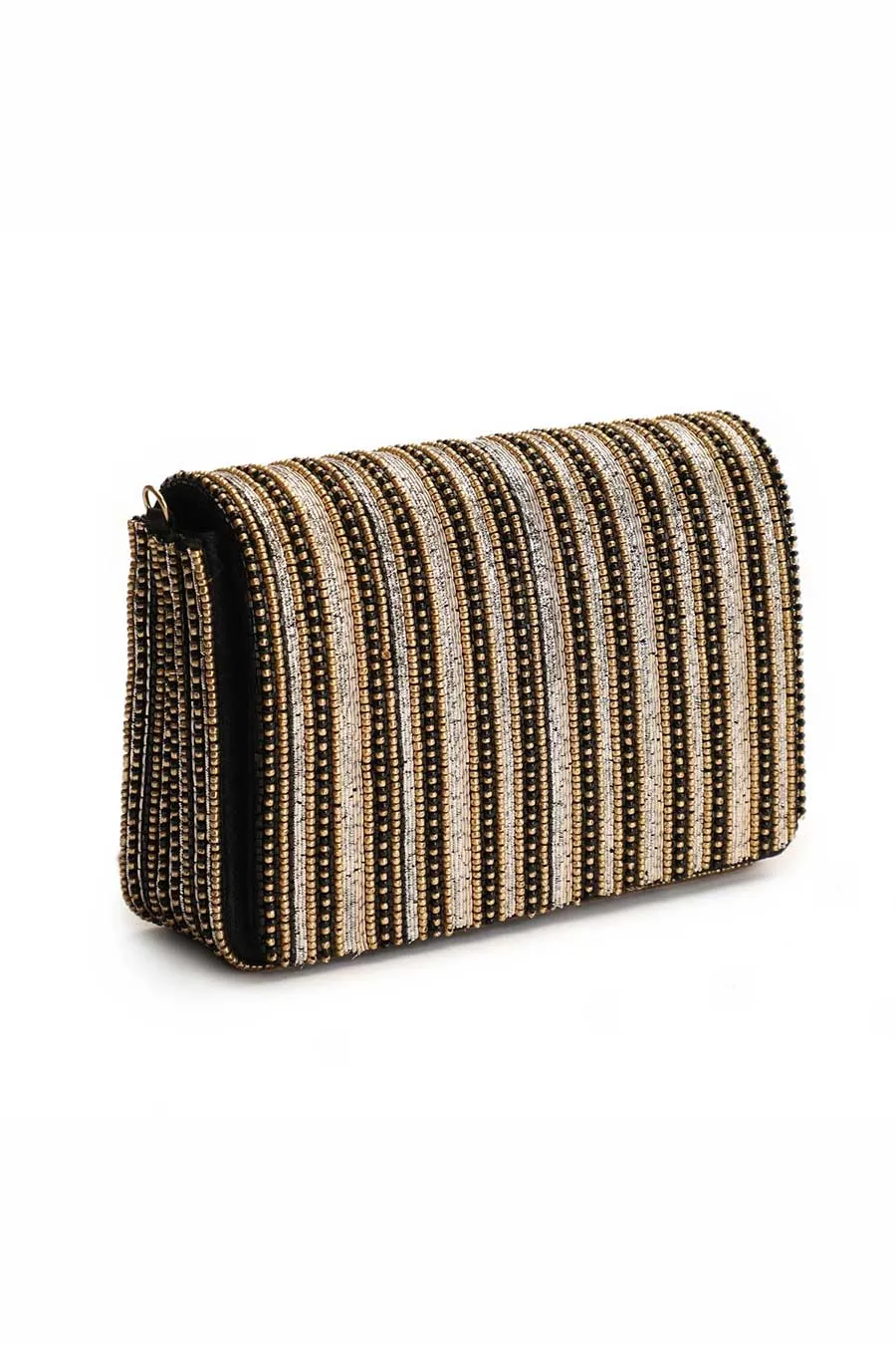 Black Radar Hand-Embroidered Clutch