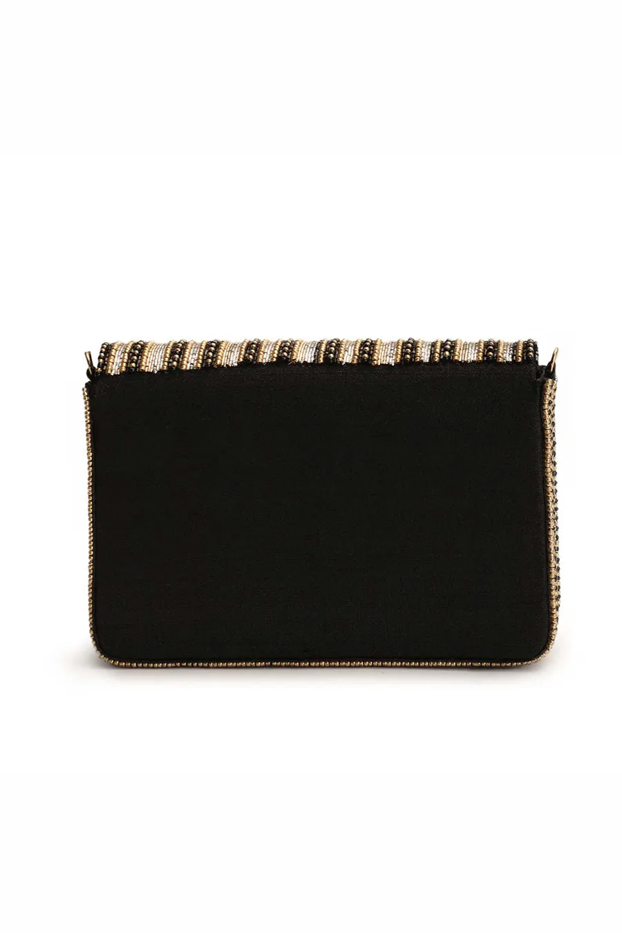 Black Radar Hand-Embroidered Clutch