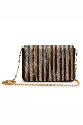 Black Radar Hand-Embroidered Clutch