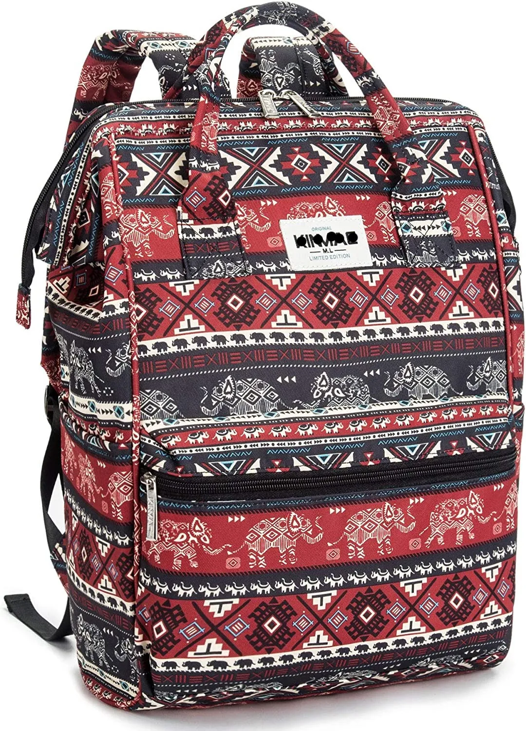 Bohemian Water Resistant Cushion Straps USB Port Laptop Backpack