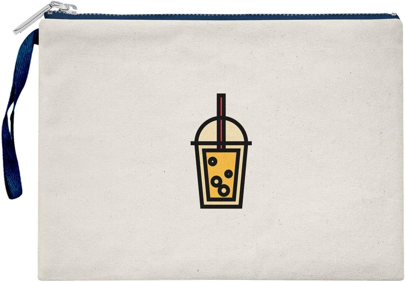 Bona Basics, Womens Digital Printed Gabardine Clutches Everyday Fashion Beige Navy Blue Handle Zipper Medium