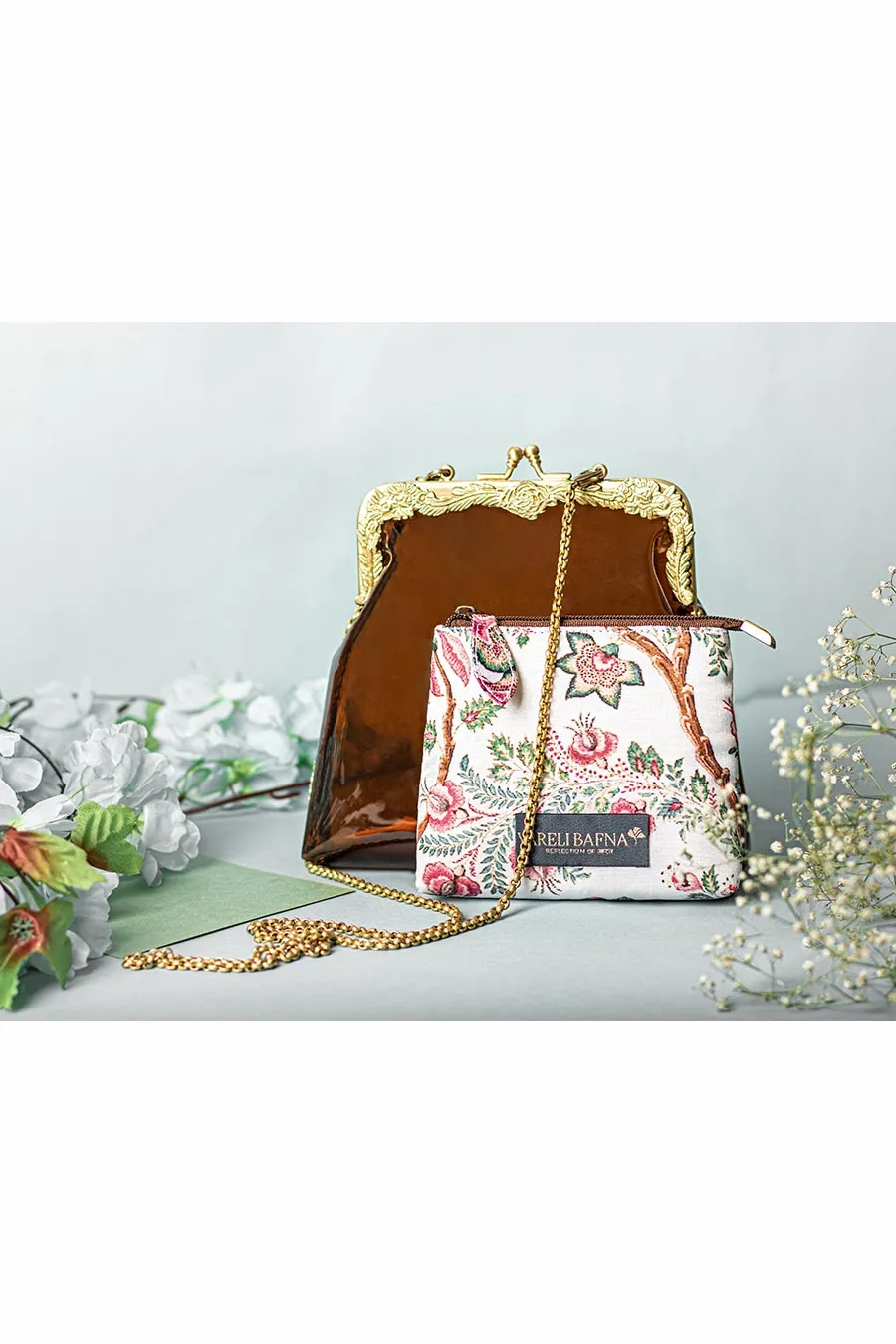 Brown Buni Clutch & Pouch Set