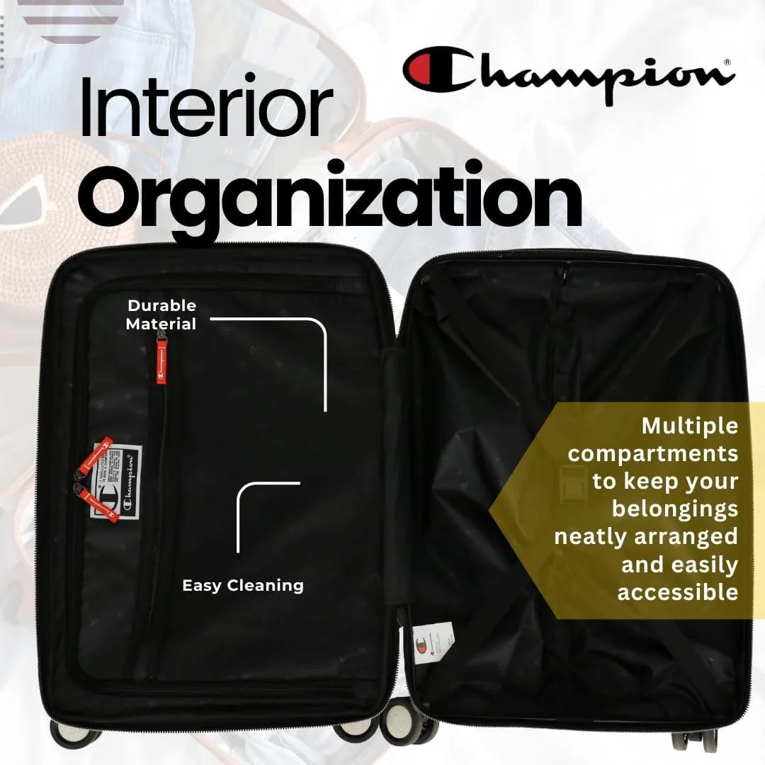 Champion 2-Piece Luggage Set - 20 29 Hardshell Suitcases with 8 Spinner Wheels - Expandable Carry-On & Checked Luggage - Durable ABS Material - Travel Bags for Men & Women - Tawny Port