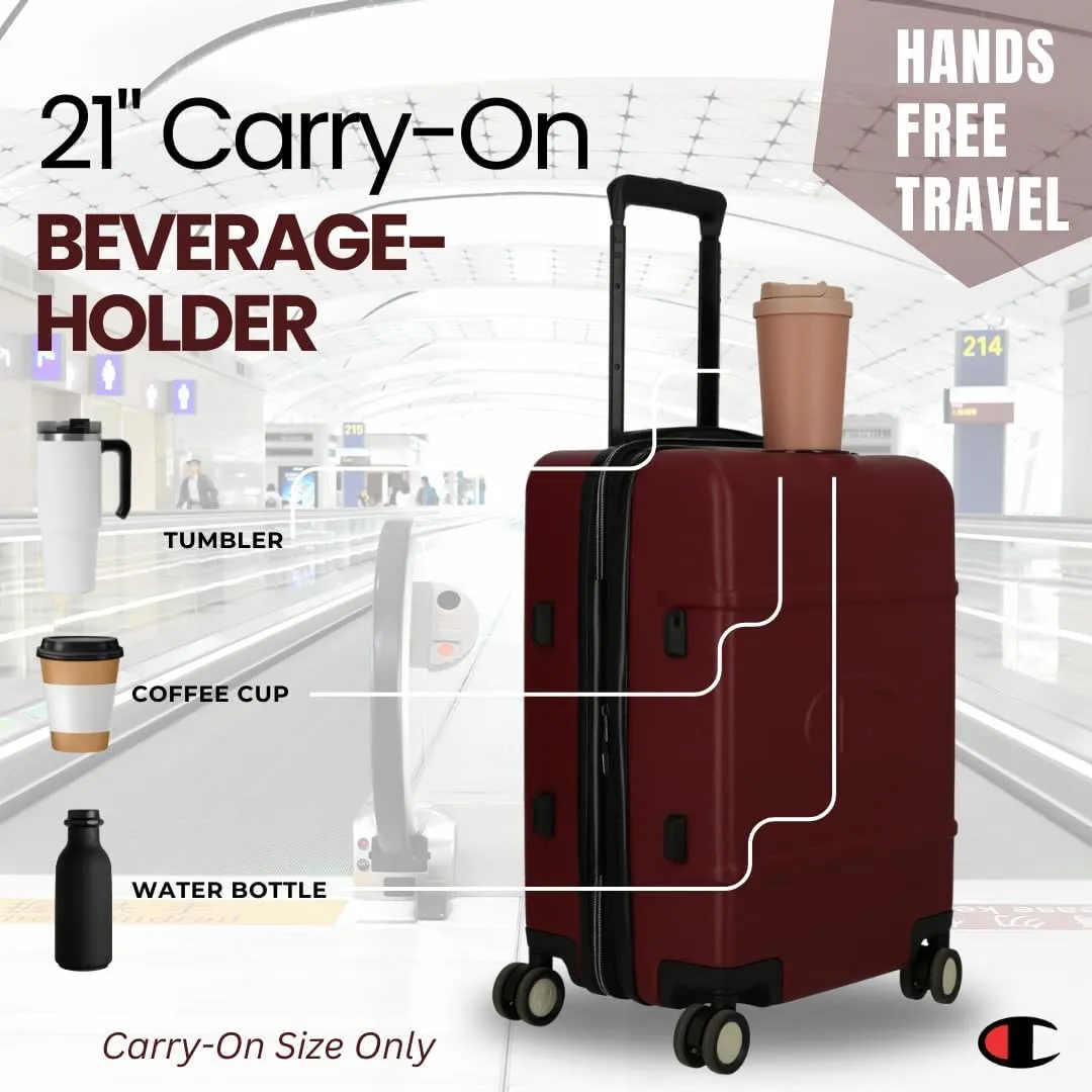 Champion 2-Piece Luggage Set - 20 29 Hardshell Suitcases with 8 Spinner Wheels - Expandable Carry-On & Checked Luggage - Durable ABS Material - Travel Bags for Men & Women - Tawny Port