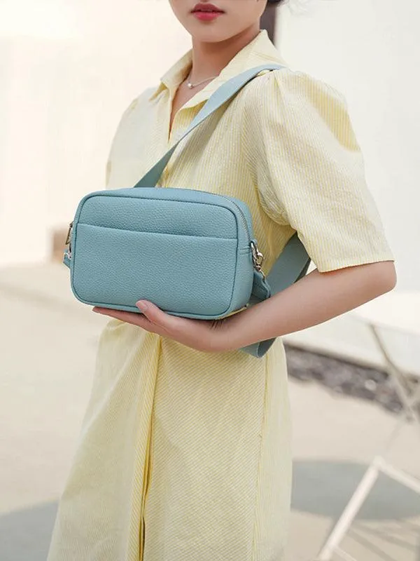 Chic Solid Color PU Women's Crossbody Bag - Stylish Square Shoulder Purse
