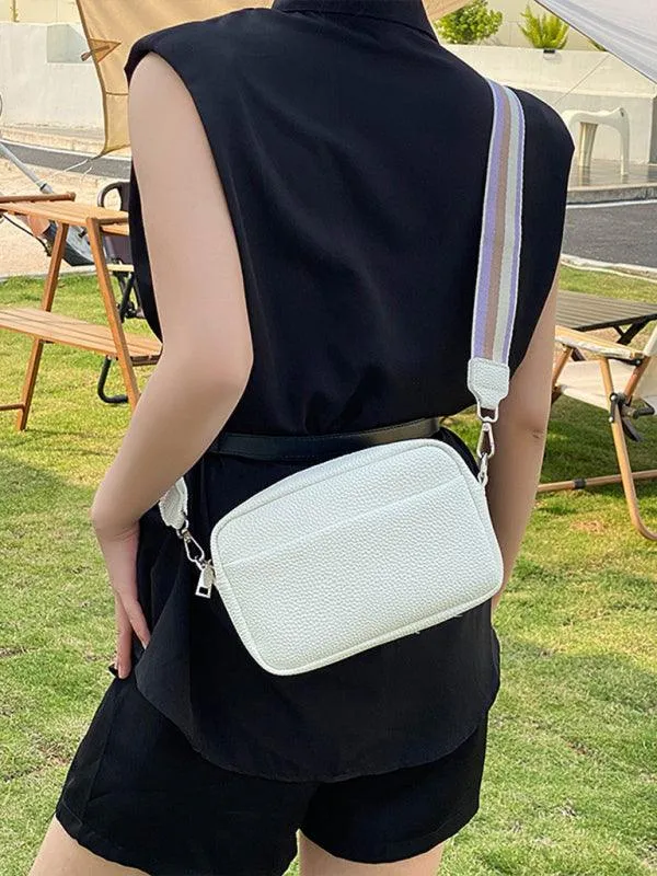 Chic Solid Color PU Women's Crossbody Bag - Stylish Square Shoulder Purse