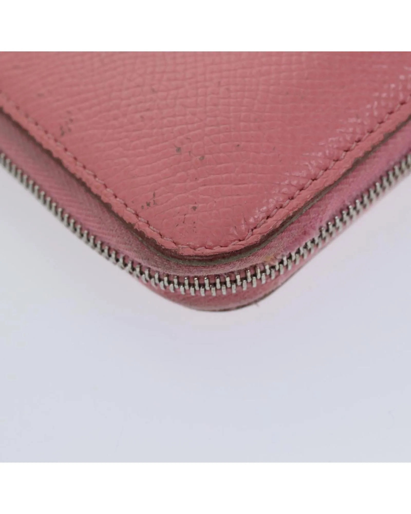 Compact Leather Pink Wallet with Silk Interior by HERMES