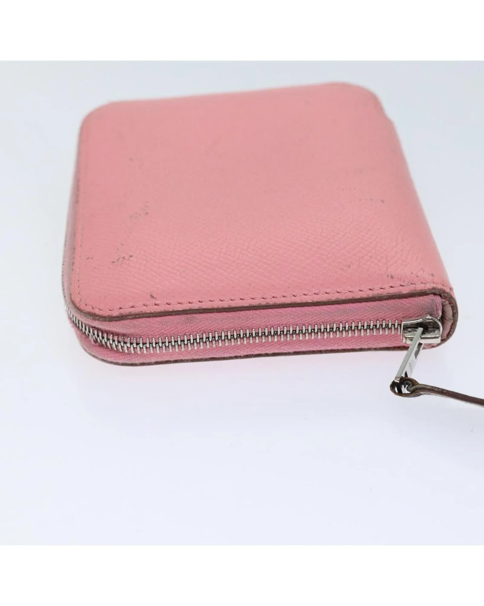 Compact Leather Pink Wallet with Silk Interior by HERMES