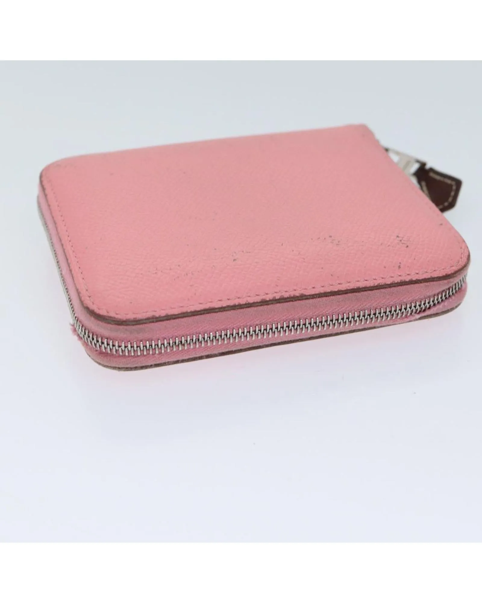 Compact Leather Pink Wallet with Silk Interior by HERMES