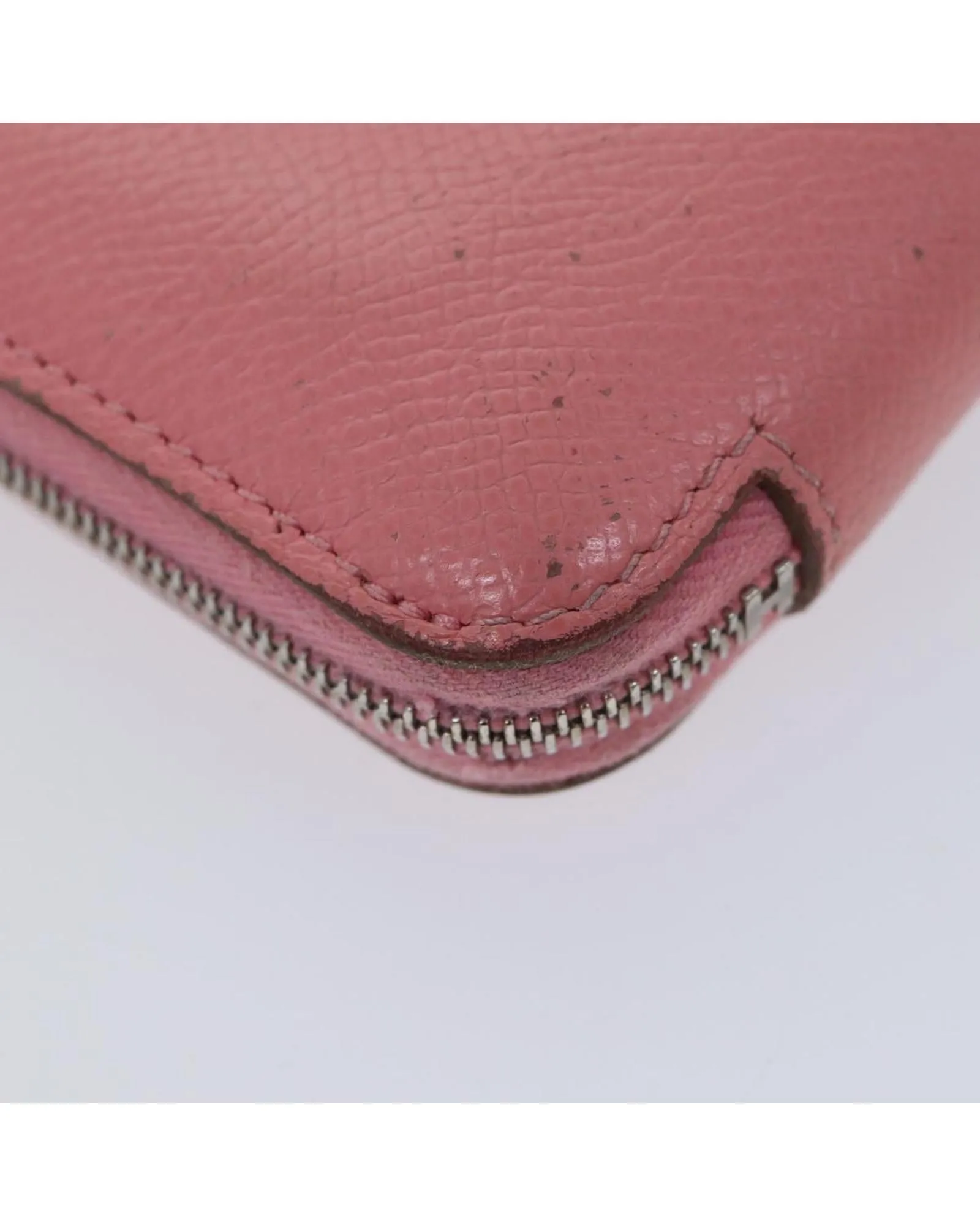 Compact Leather Pink Wallet with Silk Interior by HERMES