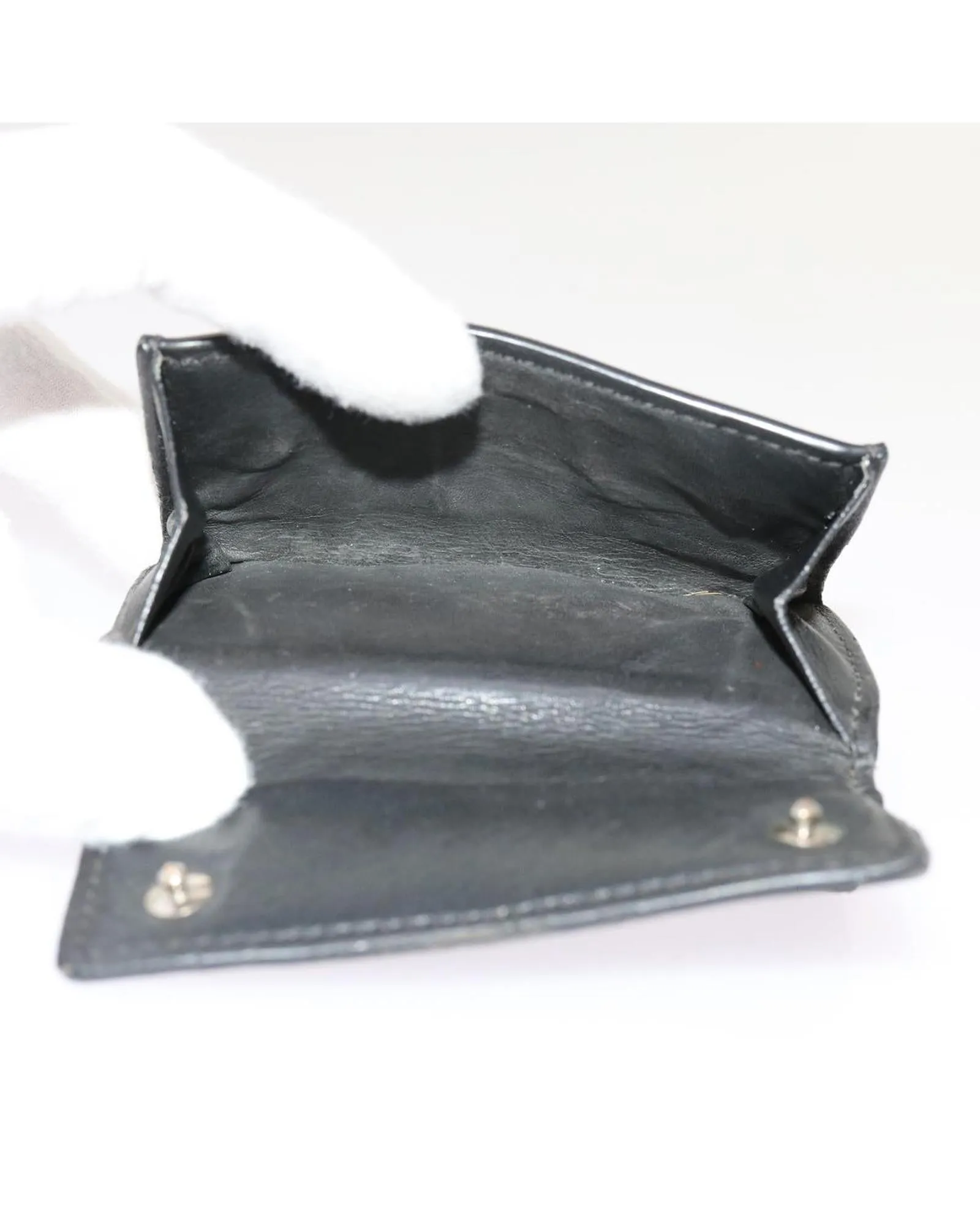 Compact Monogram Eclipse Wallet with Clasp Button and Missing Hook