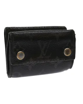Compact Monogram Eclipse Wallet with Clasp Button and Missing Hook