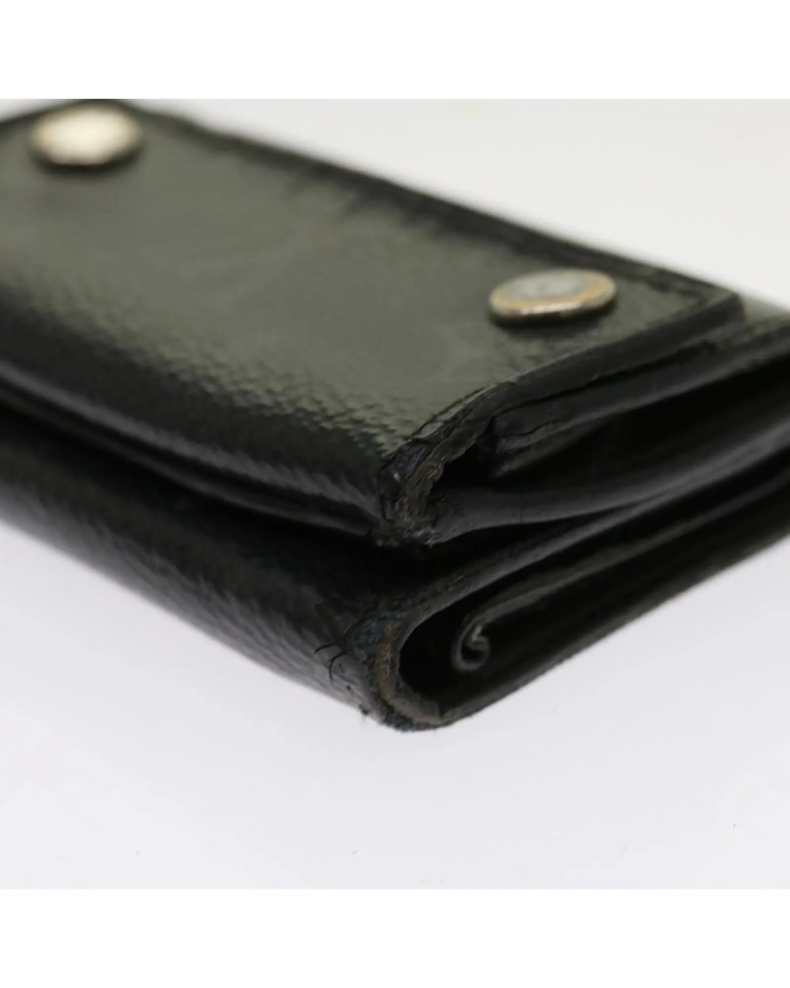 Compact Monogram Eclipse Wallet with Clasp Button and Missing Hook