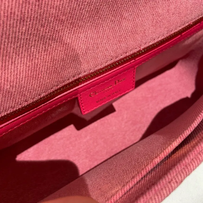 Dior Caro Pink Quilted Crossbody Bag Small