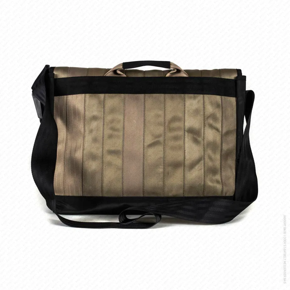 Doer's Messenger Bag in Golden Seat Belt & Black Body [15" laptop bag]