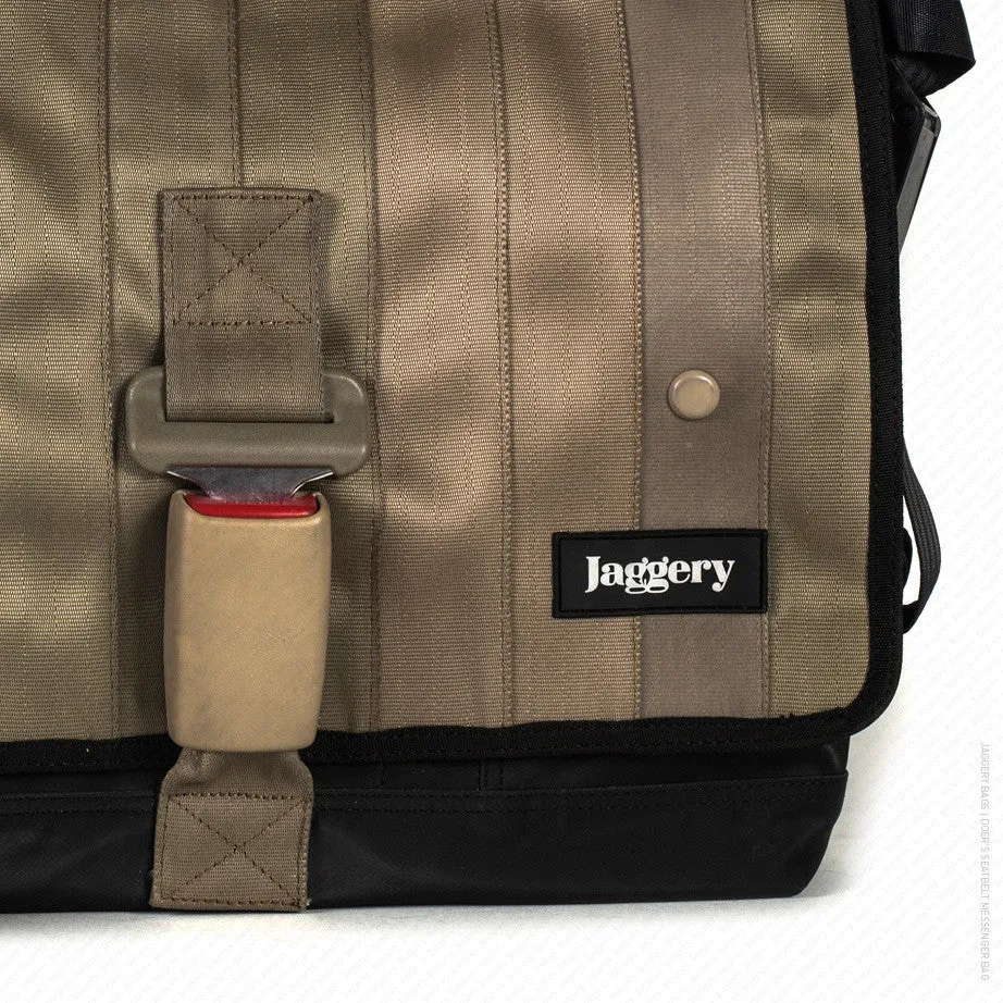 Doer's Messenger Bag in Golden Seat Belt & Black Body [15" laptop bag]