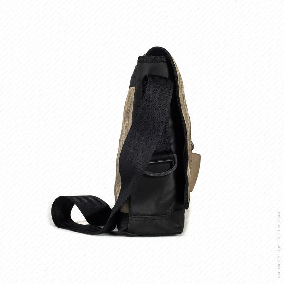 Doer's Messenger Bag in Golden Seat Belt & Black Body [15" laptop bag]