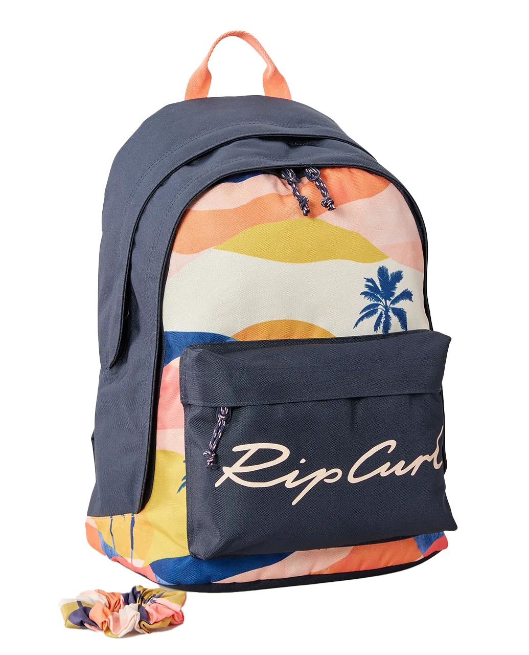 Double Dome Backpack in Navy & Peach