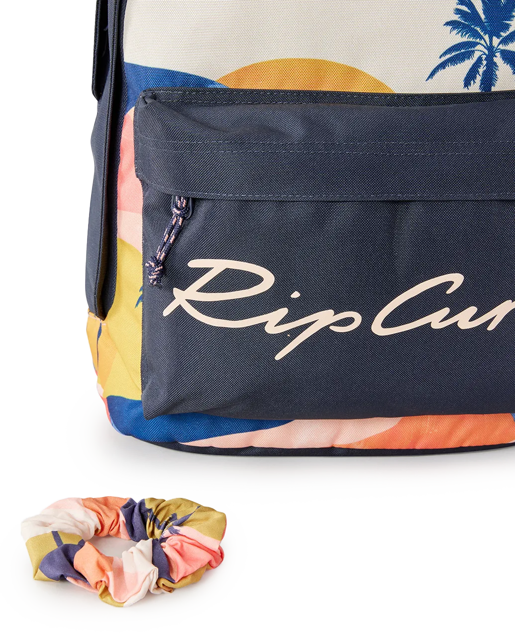 Double Dome Backpack in Navy & Peach