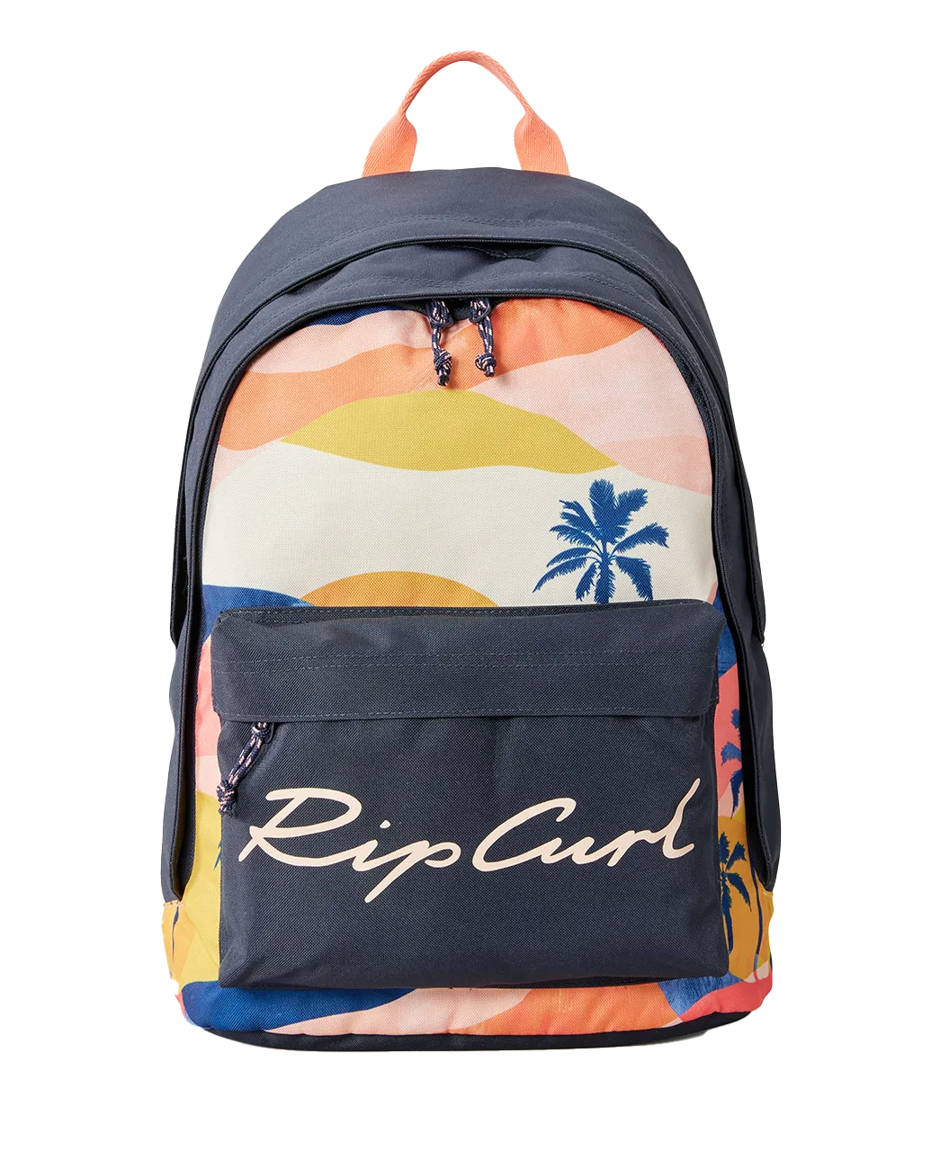 Double Dome Backpack in Navy & Peach