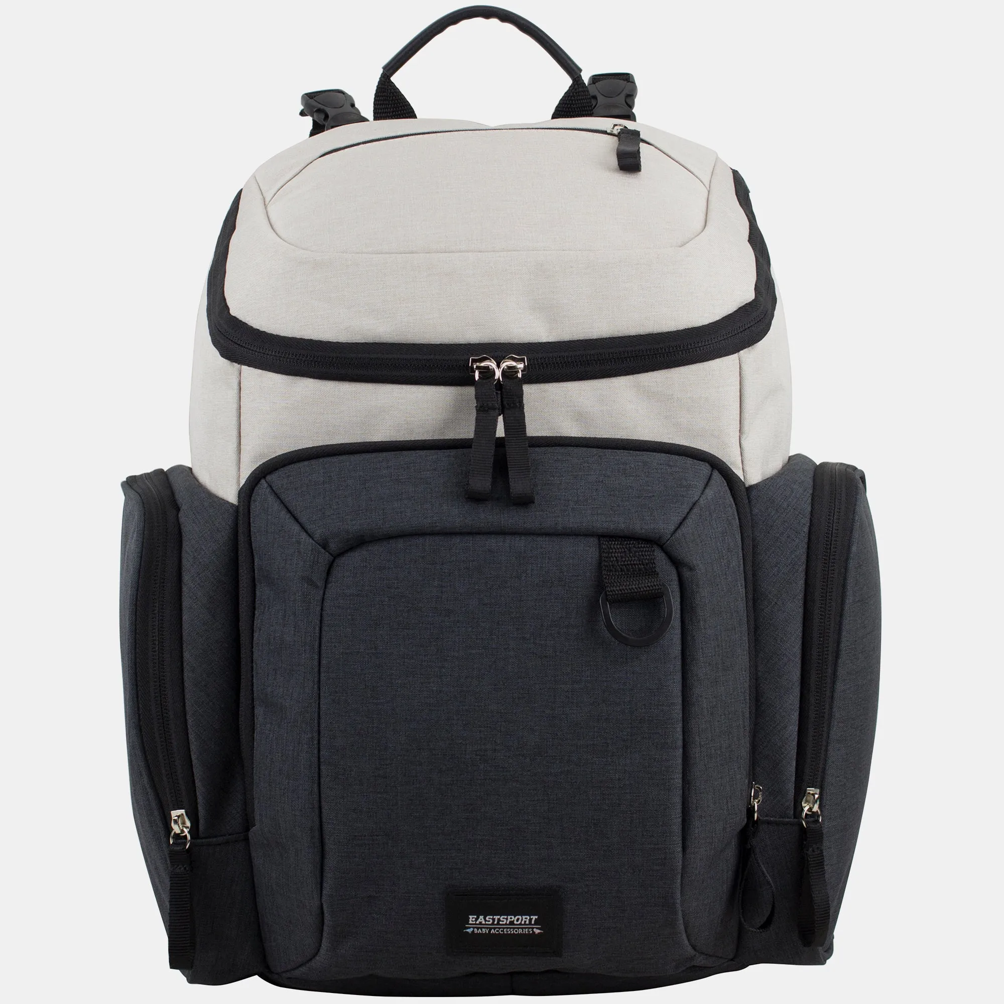 Eastsport Multi-Function Wooster St. Backpack Diaper Bag Off White Grey