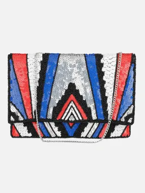 Embroidered Multicolored Clutch