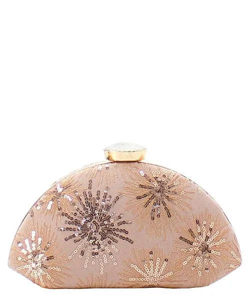 Embroidered Sequin Clutch