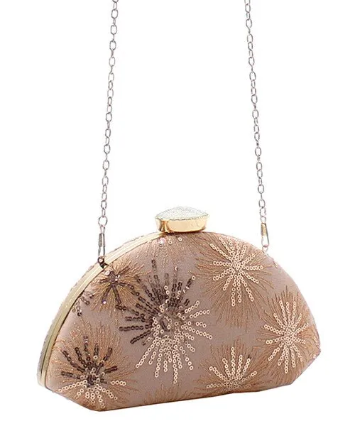 Embroidered Sequin Clutch