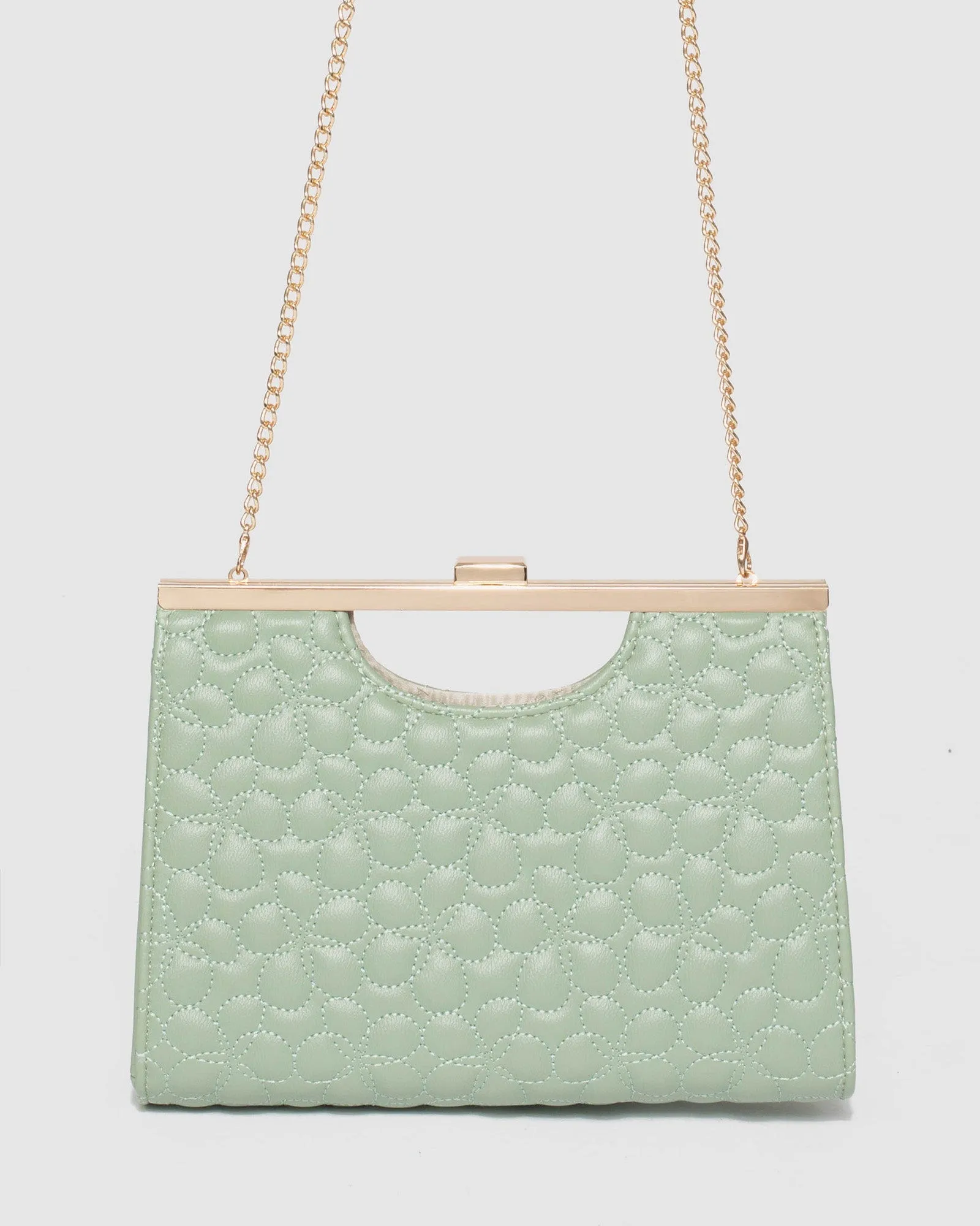 Green Alice Floral Quilt Clutch Bag