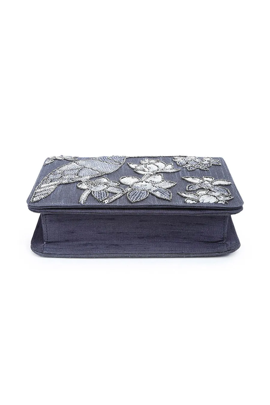 Grey Sequins Toucan Clutch