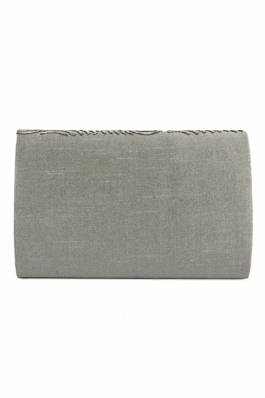 Grey Shitaara Hand-Embroidered Clutch
