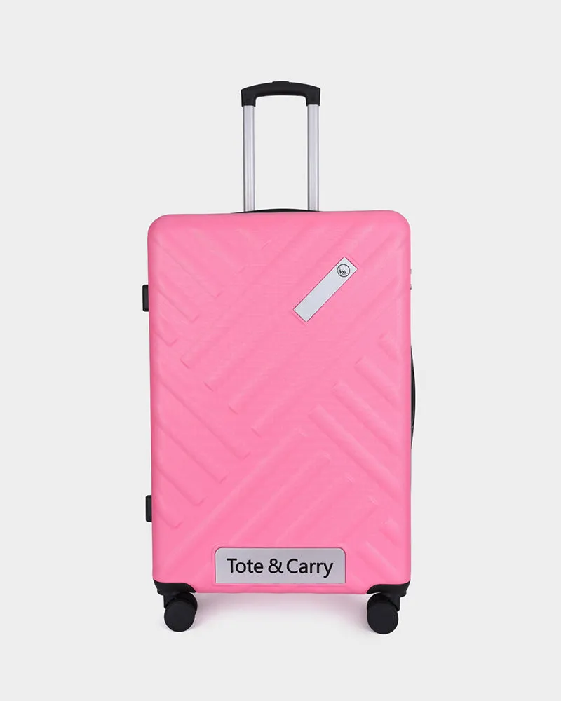 Hard Case 3 Piece Luggage Set in Pink