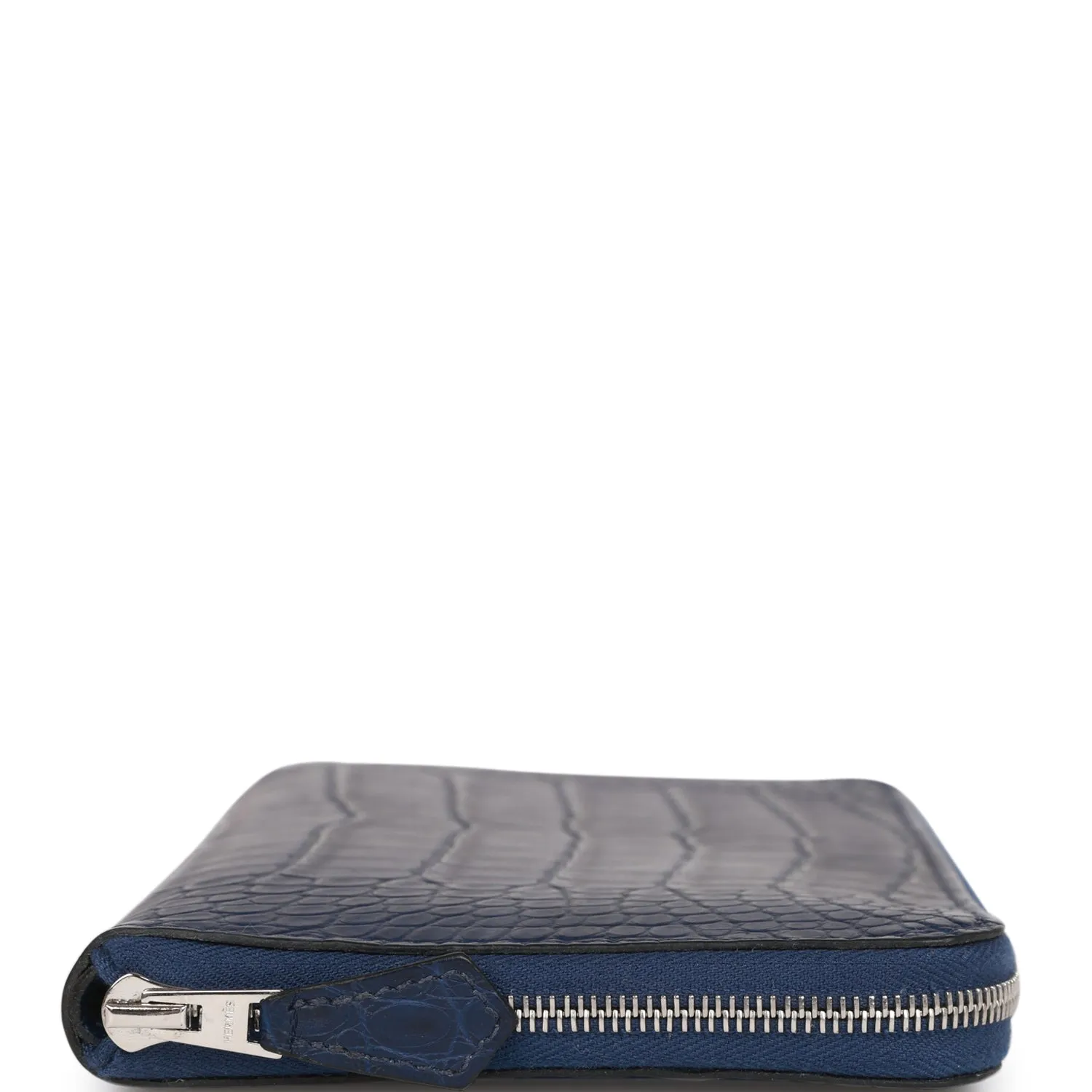 Hermes Azap Classic Wallet Bleu Saphir Matte Alligator Palladium Hardware