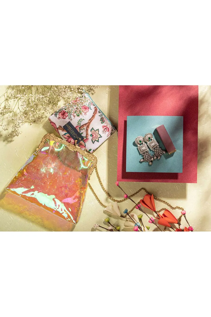 Holographic Pink Shuruq Clutch & Pouch Set