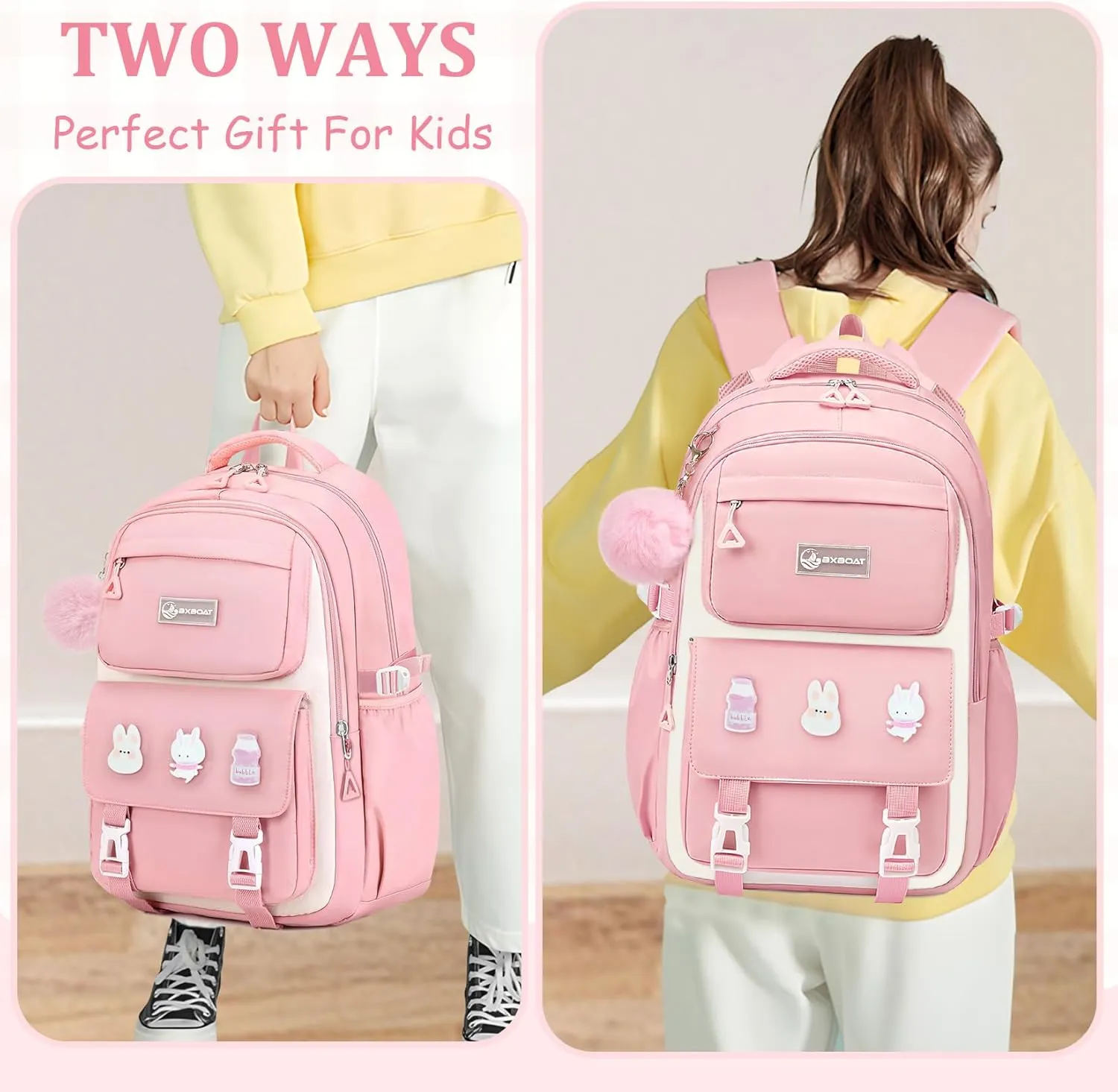 Kids Backpacks for Girls - Cute Girls Backpack for Elementary, Middle and High School Students - 18" School Bookbag