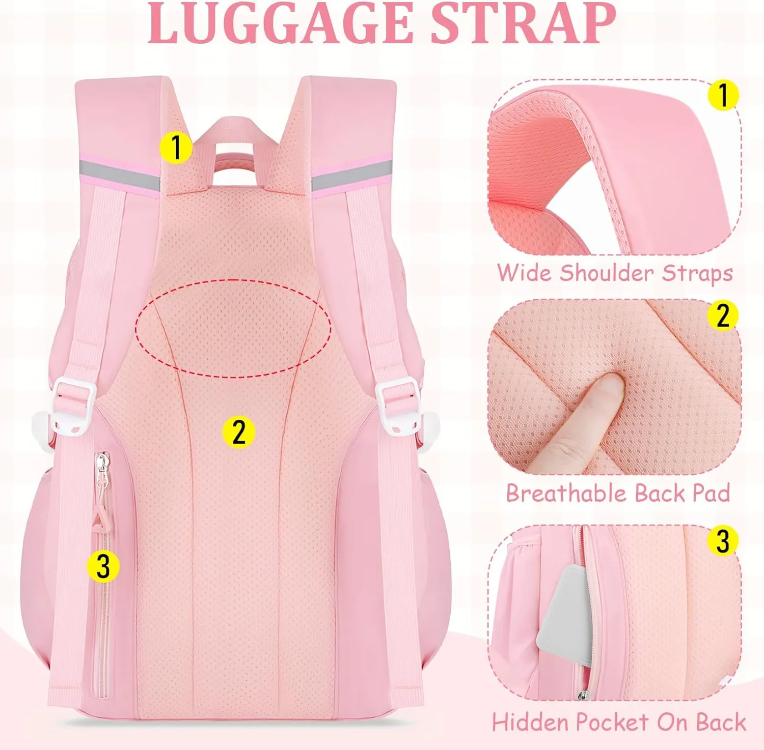 Kids Backpacks for Girls - Cute Girls Backpack for Elementary, Middle and High School Students - 18" School Bookbag