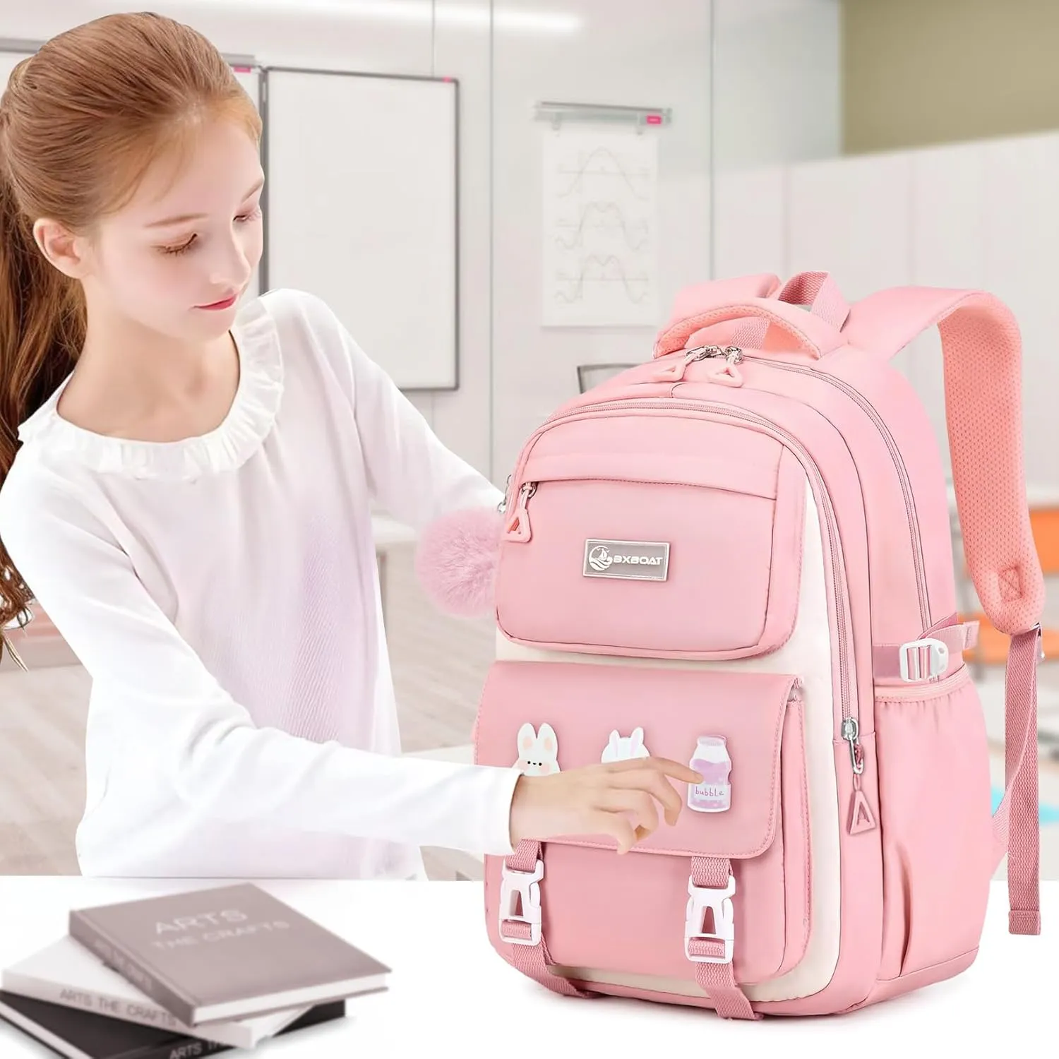 Kids Backpacks for Girls - Cute Girls Backpack for Elementary, Middle and High School Students - 18" School Bookbag