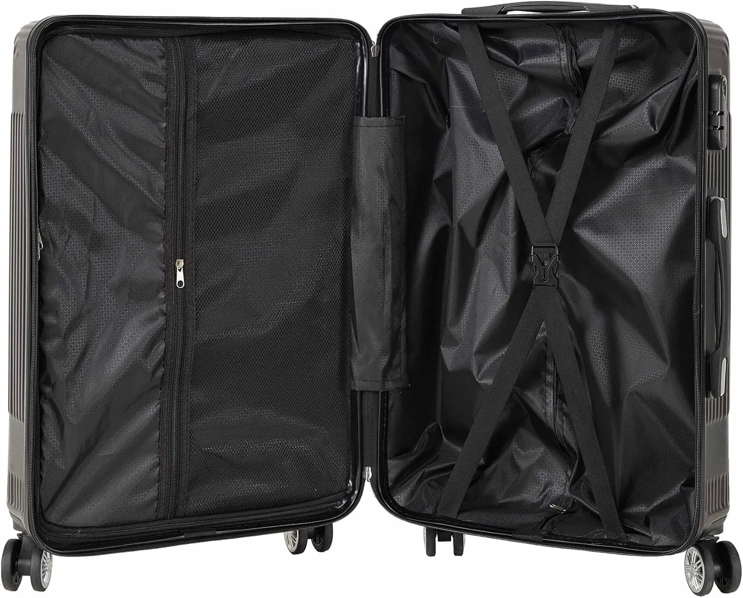 Luggage Sets 3 Piece, Hardshell Luggage, Carry On Luggage Set with TSA Lock, Luggage Sets with Spinner Wheels, Suitcases with Wheels, Luggage Set for Women, (20" 24" 28"), (Black-1)